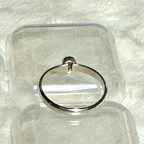 Blue Fire Opal & Sterling Silver Stacking Ring Sz 6-6.5 - Picture 4 of 5